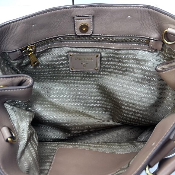 Prada Tote Brown Leather Bag Light - Picture 7 of 9